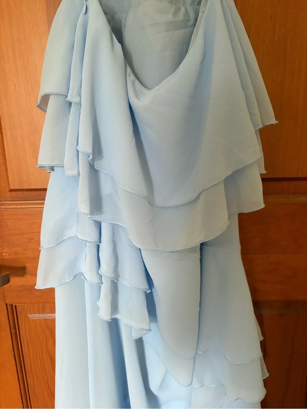Hello Molly Light Blue Tiered Maxi Dress - Picture 9 of 10